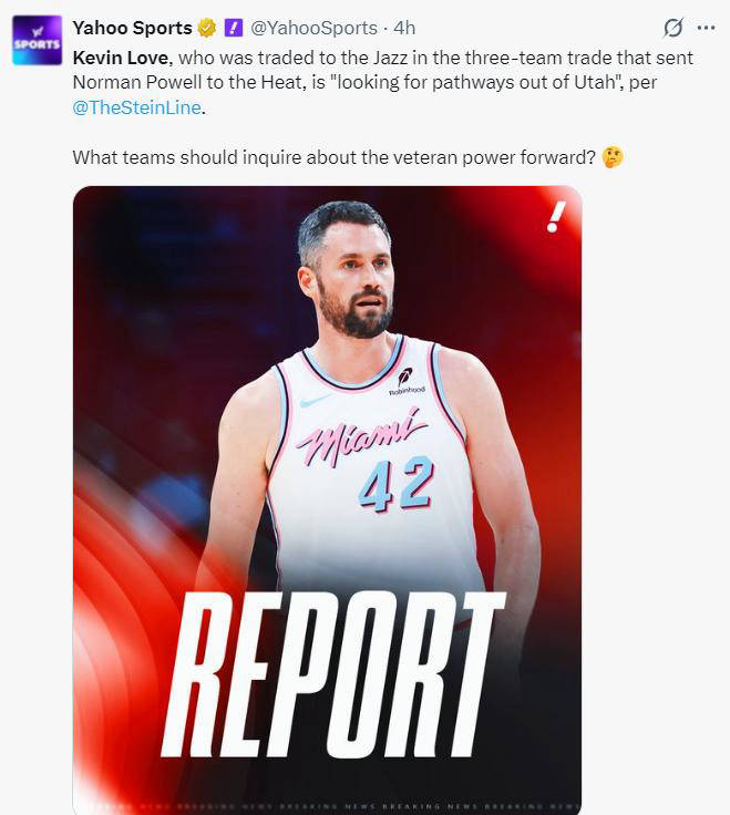 开云体育网址-凯文-乐福与犹他爵士商讨买断事宜 费城有意引进